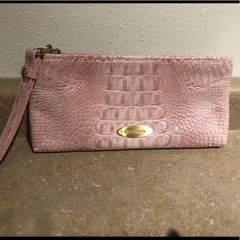Brahmin pink wristlet